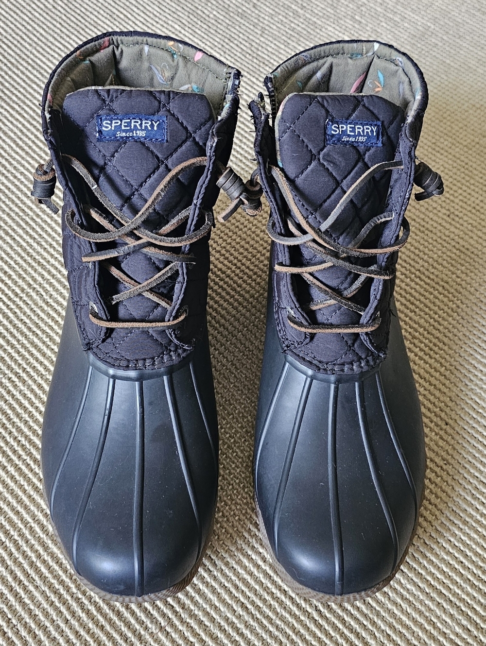 Sperry Women's Saltwater Brown Quilted Duck Boots - Size 10